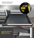 Armadio portautensili con porte a 7 cassetti, 3 piani regolabili, L1020 x P573 x H2000 mm – Grigio chiaro (RAL 7035) – 1020 × 573 × 2000 mm – foto 3