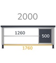 Armadio L=500 mm con 1 cassetto H=150 mm e 1 porta Work Up – H 570 mm – Blu (RAL 5012) – foto 4