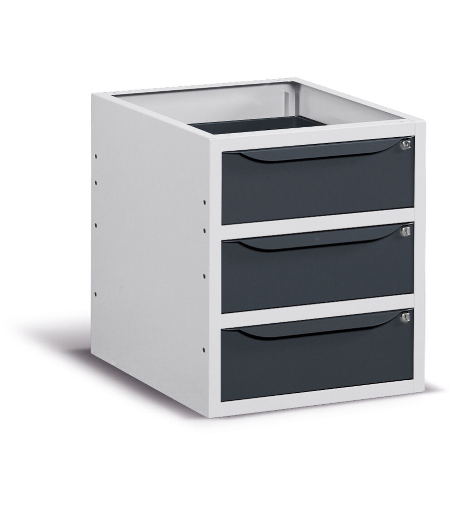 [FBG03S50C0002PD] Armadio L=500 mm con 3 cassetti H=150 mm Work Up – H 570 mm – Grigio chiaro + Grigio antracite (RAL 7035+7016)