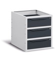 [FBG03S50C0002PD] Armadio L=500 mm con 3 cassetti H=150 mm Work Up – H 570 mm – Grigio chiaro + Grigio antracite (RAL 7035+7016)
