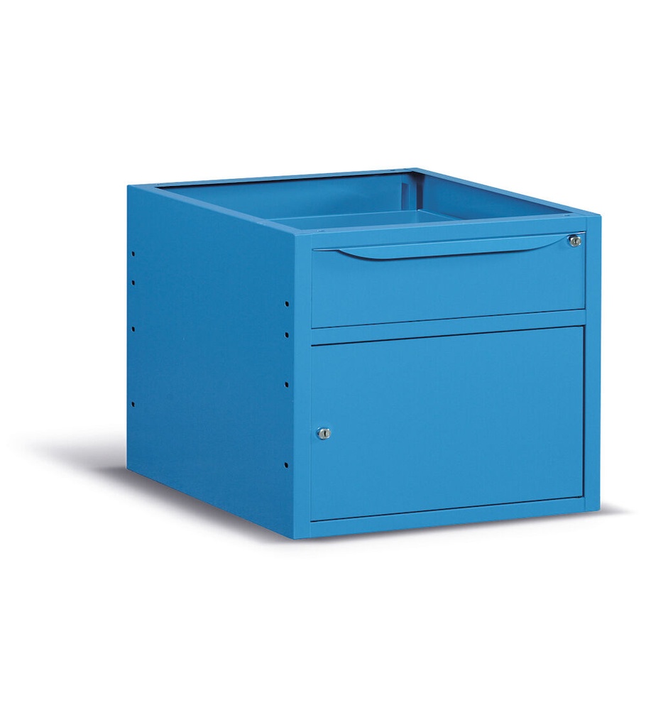 [FBG03S63C000404] Armadio L=629 mm con 1 cassetto H=150 mm e 1 porta Work Up – H 570 mm – Blu (RAL 5012)