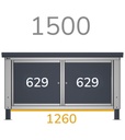 Armadio L=629 mm con 1 cassetto H=150 mm e 1 porta Work Up – H 570 mm – Blu (RAL 5012) – foto 3