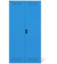Armadio caricabatterie con ante battenti, pannelli forati, accessori, L1023 x P555 x H2000 mm – Blu (RAL 5012) – foto 2