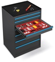 Cassettiera per officina con 7 cassetti 2x75 1x100 3x150 1x200 – H 1002 mm – 1023 × 600 × 1002 mm (54×27 EH) – foto 2