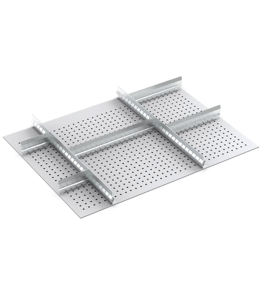 [391A10] Set divisori longitudinali  e trasversali in metallo, per cassetti con H frontale 75 mm