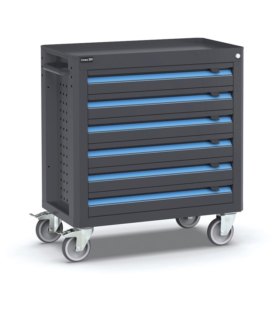 [391C08] Carrello porta attrezzi Linea 391, 6 cassetti, L790 x P455 x H876 mm
