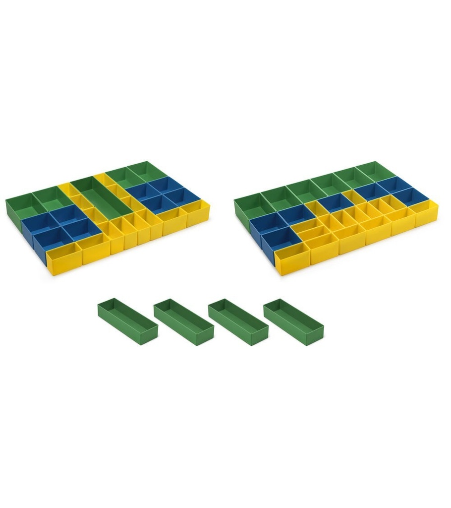 [391C14] Kit 60 vaschette portaminuteria in plastica, 4 omaggio, H 63 mm