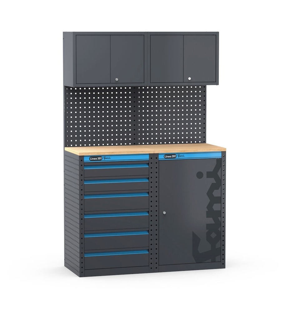 [391G04] Modulo Garage L 1216 mm con cassettiera e armadio a 1 anta