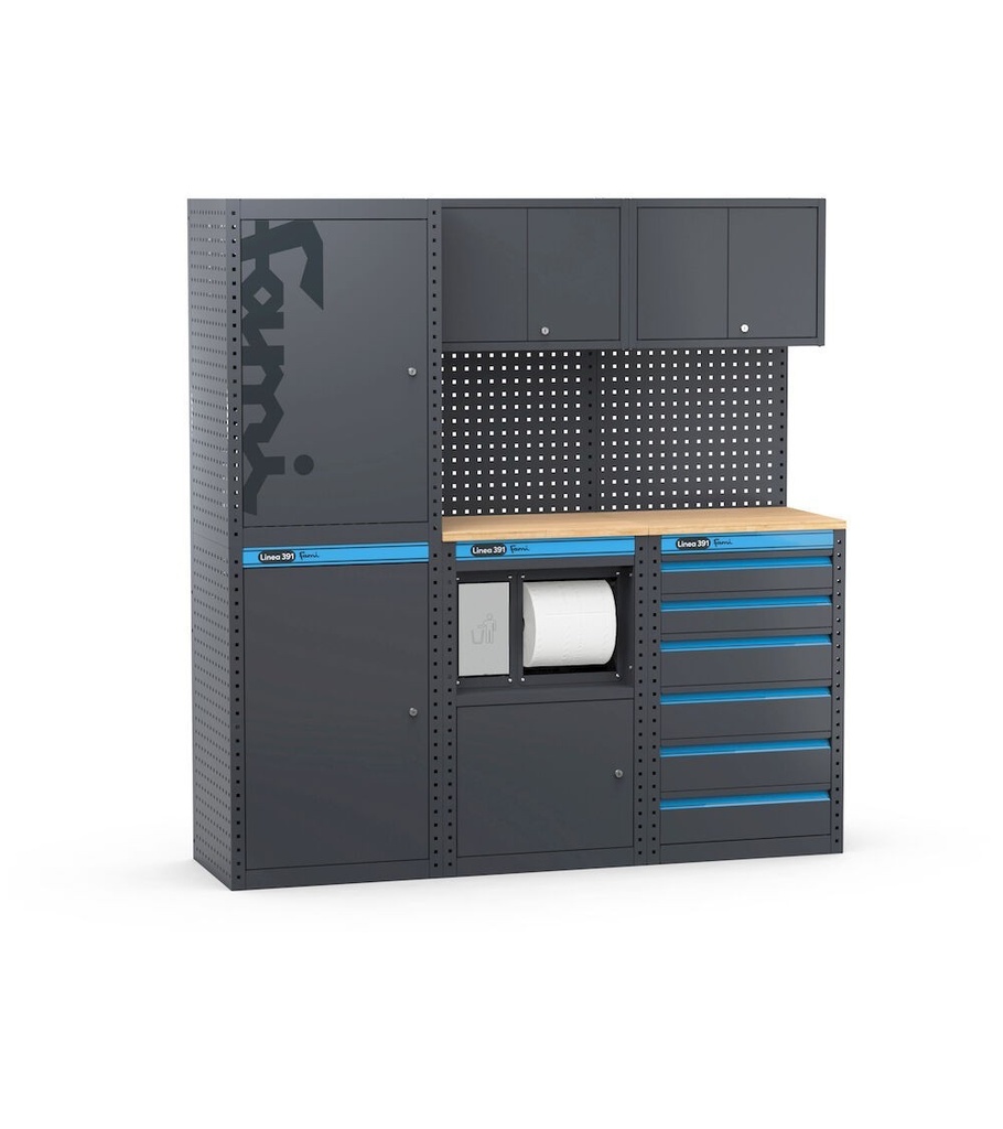 [391G09] Modulo L=1824 mm Garage – 7 porte, 2 ripiani