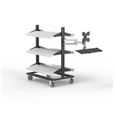 Carrello picking con braccio estensibile porta monitor e tastiera – foto 2