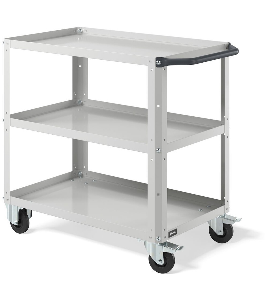 [CLEVER0905] Carrello Clever Small con piano in acciaio aggiuntivo – Grigio chiaro (RAL 7035)