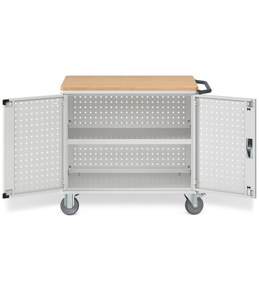 Carrello smontato con ruote Clever – 1030 × 655 × 868 mm, Grigio chiaro (RAL 7035) – foto 4