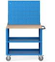 Carrello smontato con ruote Clever – 1030 × 633 × 1538 mm, Blu (RAL 5012) – foto 2