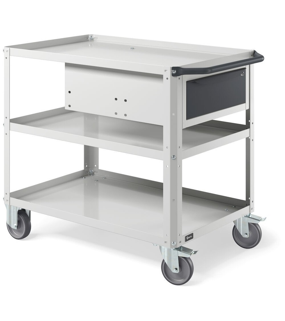 Carrello smontato con ruote Clever – 1028 × 615 × 846 mm, Grigio chiaro + Grigio antracite (RAL 7035+7016) – foto 2