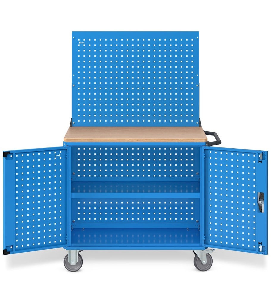 Carrello smontato con ruote Clever – 1030 × 658 × 1538 mm, Blu (RAL 5012) – foto 4