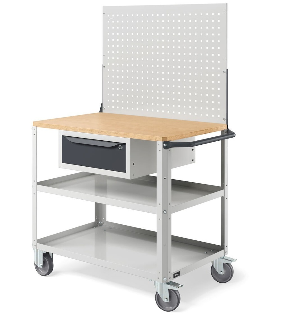 [CLEVER1025] Carrello smontato con ruote Clever – 1028 × 654 × 1538 mm, Grigio chiaro + Grigio antracite (RAL 7035+7016)