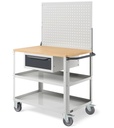 [CLEVER1025] Carrello smontato con ruote Clever – 1028 × 654 × 1538 mm, Grigio chiaro + Grigio antracite (RAL 7035+7016)