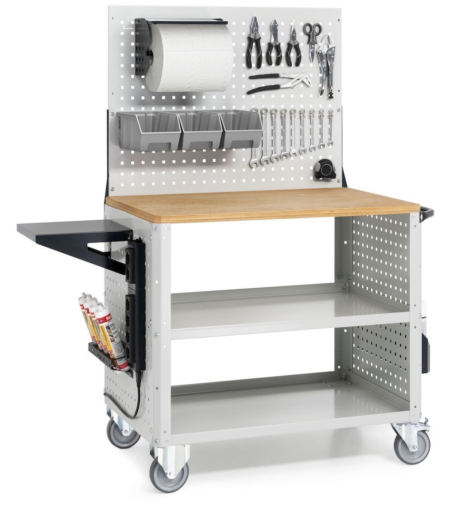 [CLEVER1027] Carrello smontato con ruote Clever – 1347 × 633 × 1538 mm, Grigio chiaro (RAL 7035)