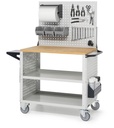 Carrello smontato con ruote Clever – 1347 × 633 × 1538 mm, Grigio chiaro (RAL 7035) – foto 2