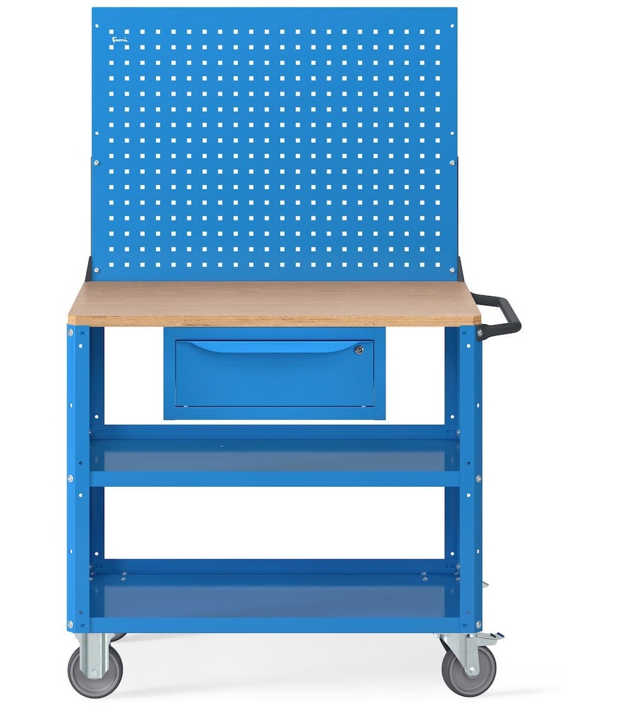 Carrello smontato con ruote Clever – 1028 × 654 × 1538 mm, Blu (RAL 5012) – foto 2