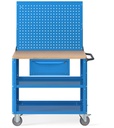 Carrello smontato con ruote Clever – 1028 × 654 × 1538 mm, Blu (RAL 5012) – foto 2