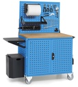 Carrello smontato con ruote Clever – 1347 × 658 × 1538 mm, Blu (RAL 5012) – foto 3
