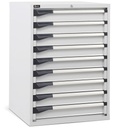 [D33A100C0100408] Cassettiera Master DE con 9 cassetti 9x100 – H 1000 mm – Grigio chiaro (RAL 7035)