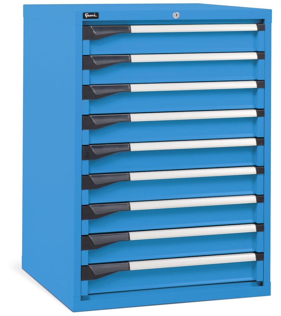[D33A100C0100404] Cassettiera Master DE con 9 cassetti 9x100 – H 1000 mm – Blu (RAL 5012)