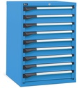 [D33A100C0100404] Cassettiera Master DE con 9 cassetti 9x100 – H 1000 mm – Blu (RAL 5012)
