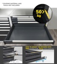Cassettiera Master DE con 6 cassetti 6x150 – H 1000 mm – 1020 × 726 × 1000 mm (54×36 EH), Blu (RAL 5012) – foto 2