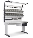 [DYNAMIC1503] Postazione di lavoro Dynamic – Grigio chiaro + Grigio antracite (RAL 7035+7016) – 1497 × 780 × 1983/2383 mm