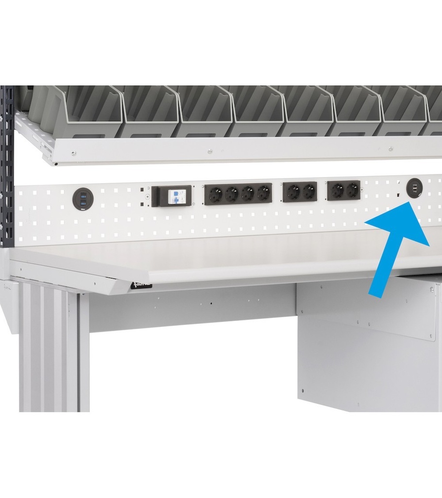 Postazione di lavoro Dynamic – Grigio chiaro + Grigio antracite (RAL 7035+7016) – 1497 × 780 × 1983/2383 mm – foto 9