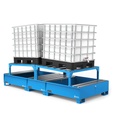 [ECO1313] Vasca di raccolta capacità 1100 L con telai – Blu (RAL 5012)