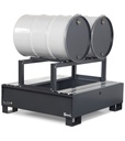 [ECO1322] Vasca di raccolta capacità 300 L con porta fusti – Grigio antracite (RAL 7016)