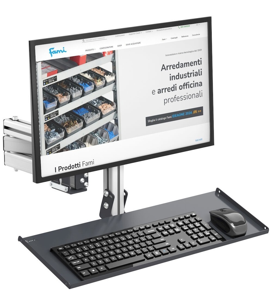 Braccio per monitor singolo completo di porta tastiera – foto 2