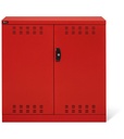 Armadio con porte a battente fessurate Perfom – Vuoto – 1023 × 555 × 1000 mm (54×27 EH), Rosso traffico (RAL 3020) – foto 2