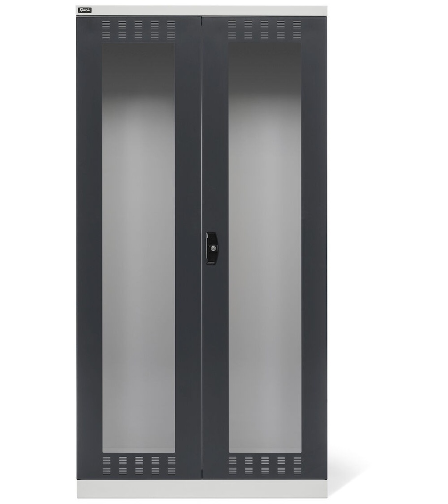Armadio con porte a battente fessurate in policarbonato Perfom – H 2000 mm – Grigio chiaro + Grigio antracite (RAL 7035+7016) – foto 2