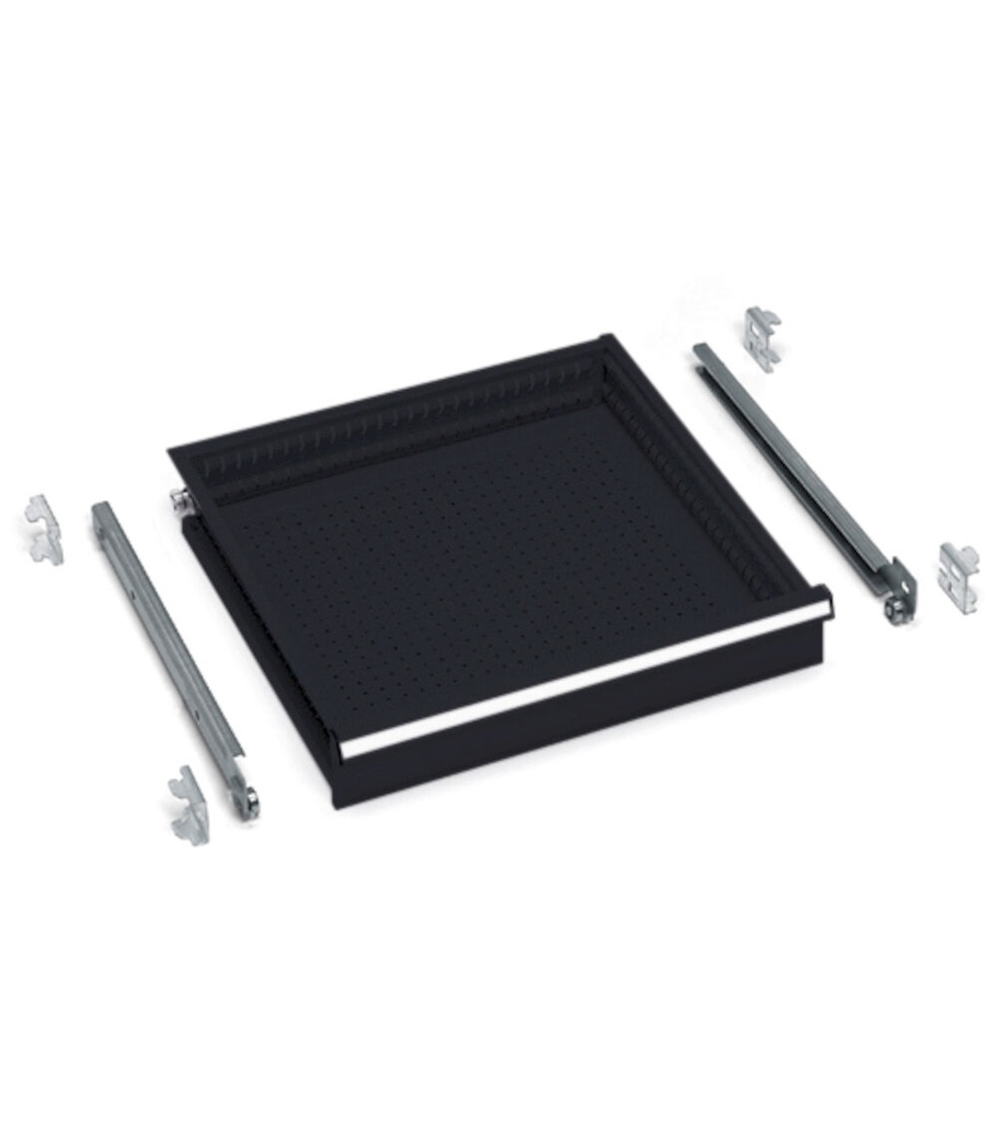 [FAC9911180039] Cassetto a estrazione semplice H=100 mm Perfom – H 100 mm – 465 × 505 × 100 mm (24×27 EH), Grigio antracite (RAL 7016)
