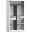 Cassetto a estrazione semplice H=100 mm Perfom – H 100 mm – 465 × 505 × 100 mm (24×27 EH), Blu (RAL 5012) – foto 2