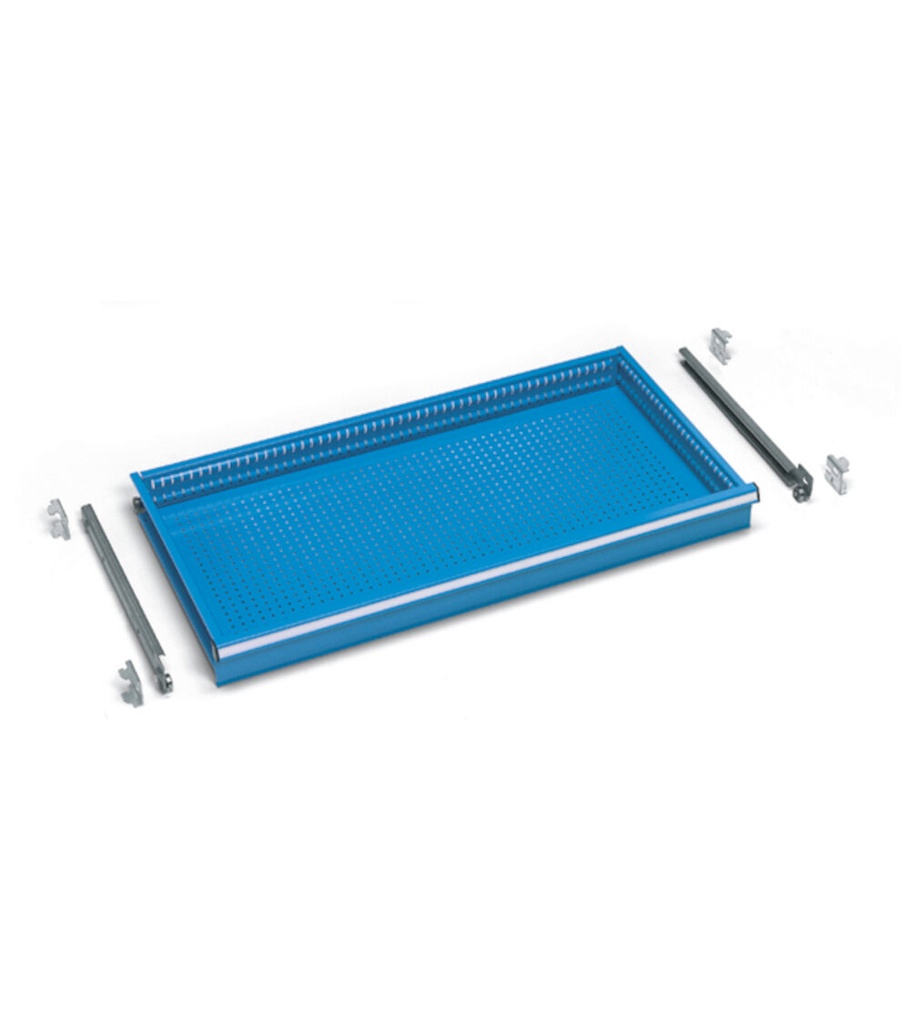 [FAC9912180004] Cassetto a estrazione semplice H=100 mm Perfom – H 100 mm – 971 × 505 × 100 mm (54×27 EH), Blu (RAL 5012)