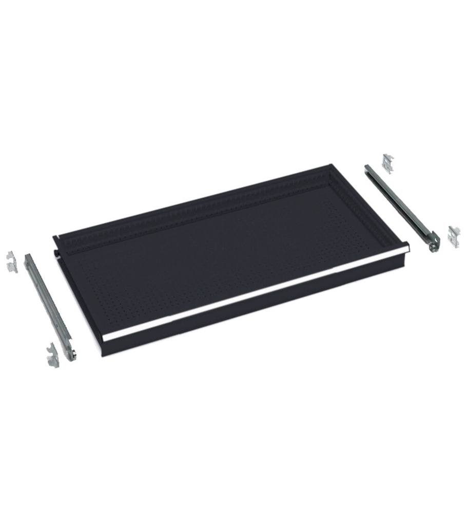 [FAC9912180039] Cassetto a estrazione semplice H=100 mm Perfom – H 100 mm – 971 × 505 × 100 mm (54×27 EH), Grigio antracite (RAL 7016)