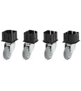 [FAX2RXBD1KR0001] Kit 4 ruote girevoli in gomma standard per cassoni 1040 x 640 mm, Ø 100 mm, 200 kg