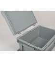 Coperchio a cerniera in polipropilene per cassetta Euro Box – H 22 mm – 300 × 200 × 22 mm – foto 2