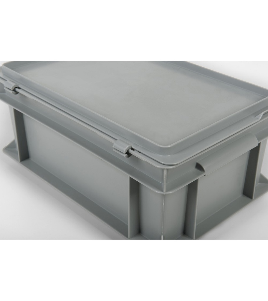 Coperchio a cerniera in polipropilene per cassetta Euro Box – H 22 mm – 300 × 200 × 22 mm – foto 3