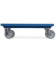 Carrello con ruote per cassetta Euro Box 600x400 – H 170 mm – Blu – foto 3