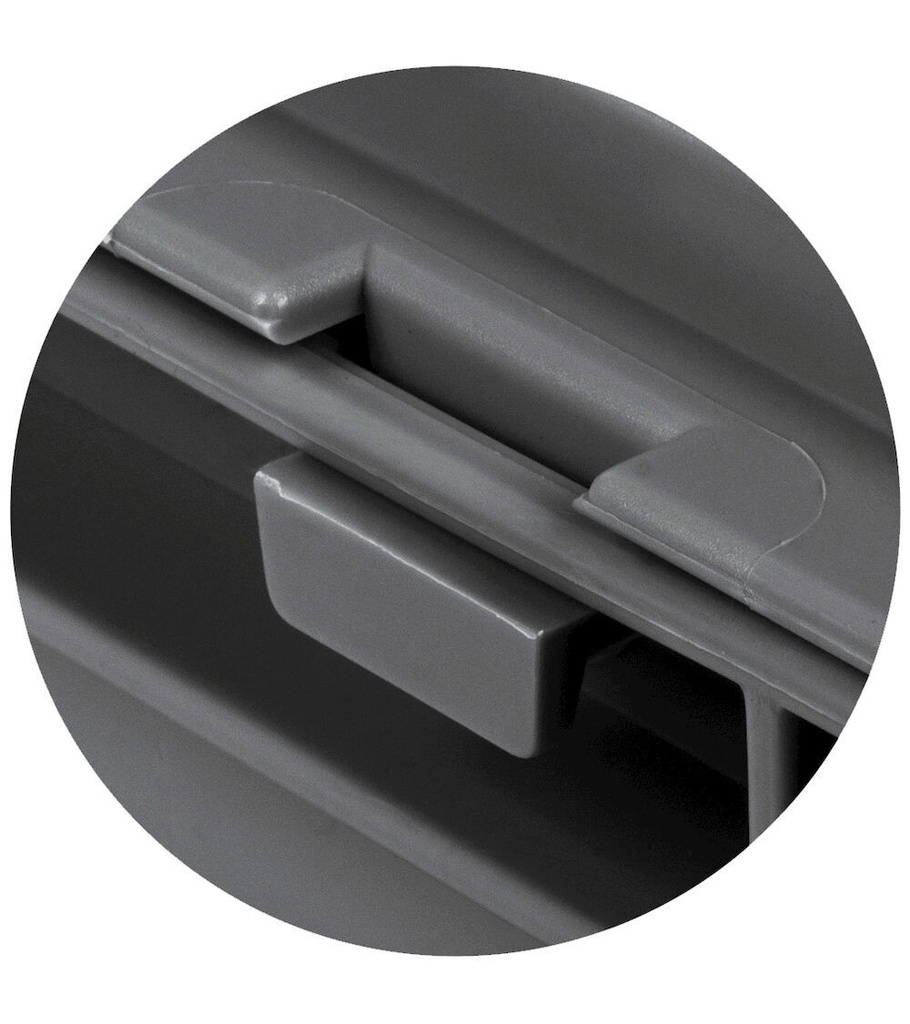 Coperchio a cerniera in polipropilene conduttivo per cassetta Euro Box – H 22 mm – 600 × 400 × 22 mm – foto 2