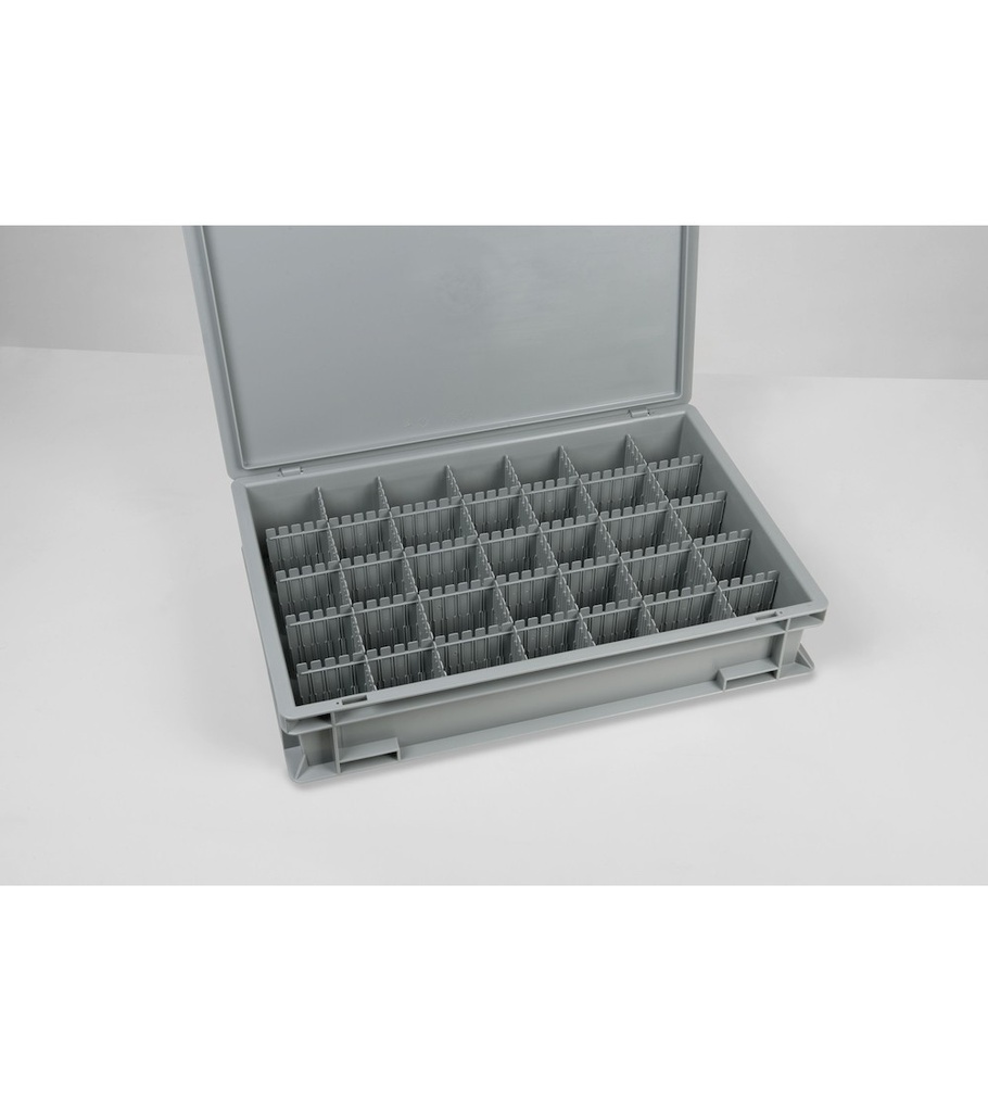Divisorio a pettine in polipropilene per cassetta Euro Box 600x400 – H 100 mm – 552 × 4 × 100 mm – foto 2