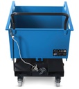 Benna portarottami ribaltabile capacità 300 L – Blu (RAL 5012) – foto 4
