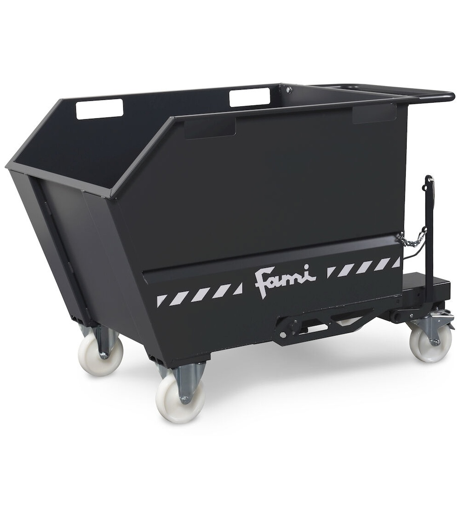 [FAXEPR050060039] Benna portarottami ribaltabile capacità 500 L – Grigio antracite (RAL 7016)