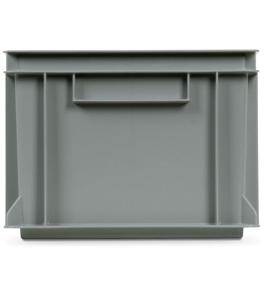 Cassetta in polipropilene Euro Box – H 220 mm – Grigio argento – 400 × 300 × 220 mm – foto 2